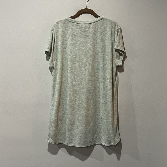 Mod-o-doc Shirt Women's XL Green V-Neck Short Sleeve Ruched Soft Comfy Von Maur - Picture 2 of 7